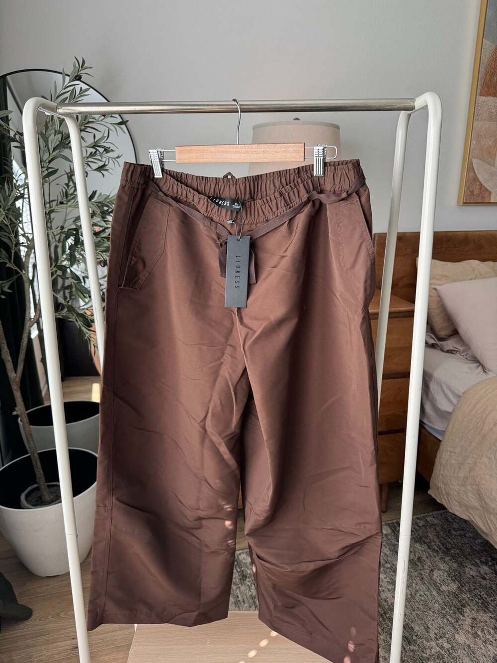 Lioness Signora Tie Waist Wide Leg Pants Chocolate XL